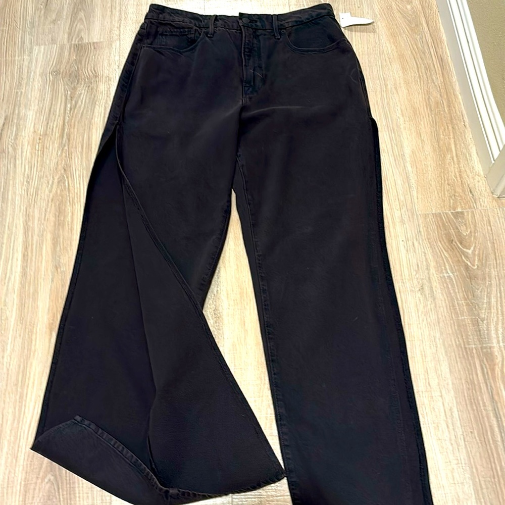 NWT good American high rise slit jeans